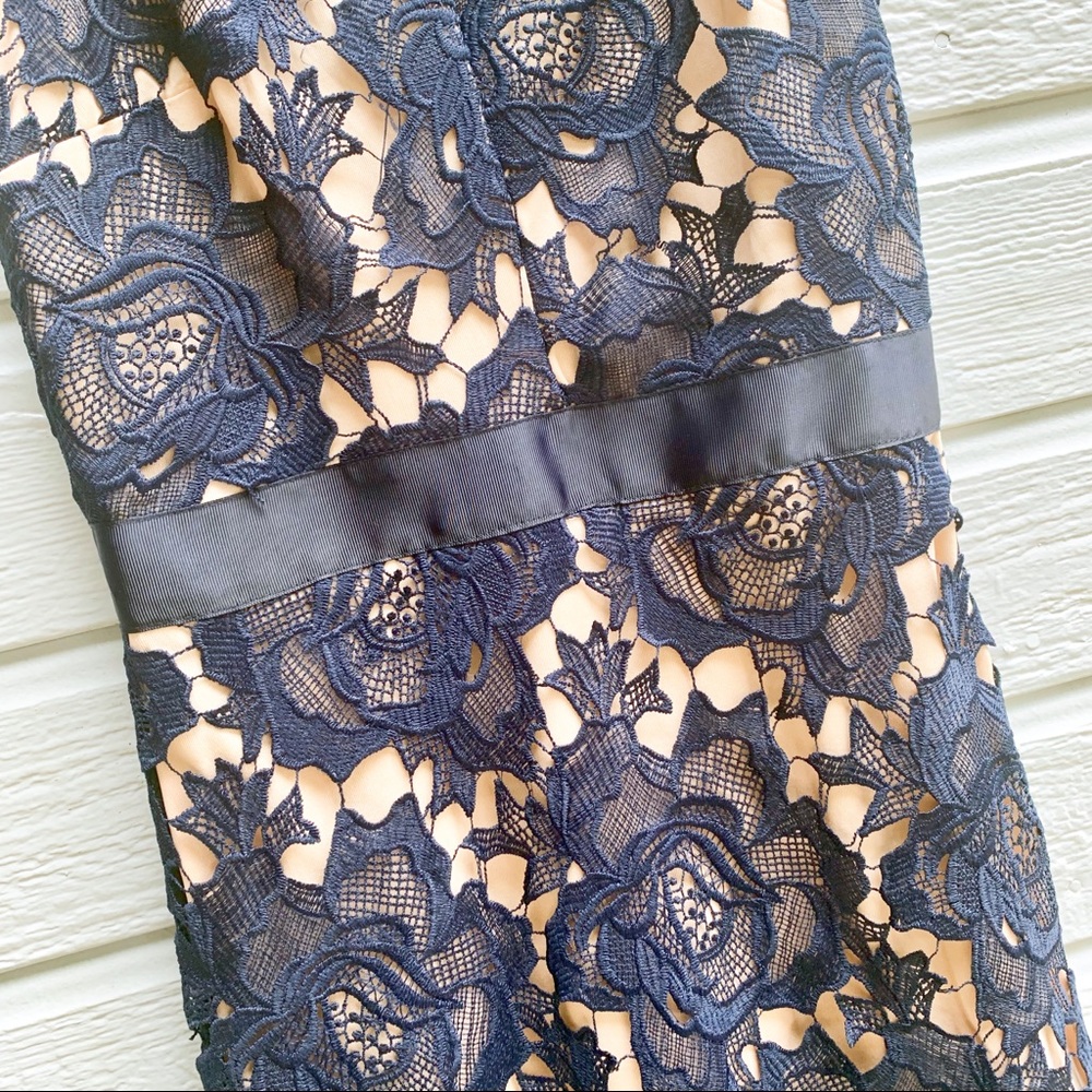 🚩SOLD🚩 Just Me | Larissa Navy Blue Lace Dress - Picture 5 of 8
